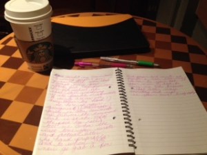 This blog post in its handwritten form.